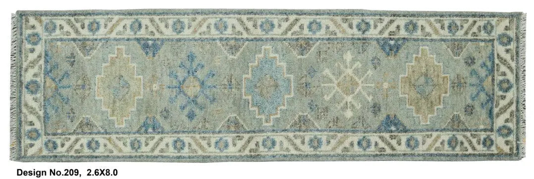 Hand knotted Indian Modern Rug 2'6" x 8'0" ABC Rugs Kilims